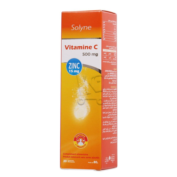 SOLYNE VITAMINE C 500 Mg PLUS ZINC 15Mg