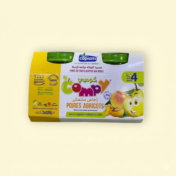 COMPY POIRE-ABRICOT *2 120G COMPY POIRE-ABRICOT *2 120G