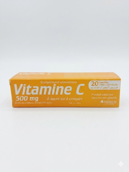 MOBEN VITAMINE C 500 Mg A CROQUER MOBEN VITAMINE C 500 Mg A CROQUER